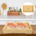 Miniatyrbilde 2 av 4: Sushi-brett i tre, japansk stil, sushi-kasse, sushi-utstillingsbrett, sashimi-fat, sushi-serveringsbrett