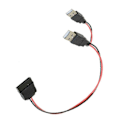 Miniatyrbillede 1 af 4: Dobbelt USB til SATA 15-polet adapterkabel strømledning til 2,5 SATA harddisk