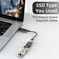 Miniatyrbilde 4 av 5: Bærbar SSD Mobil Harddiskboks Transparent M.2 SSD Boks NVME PCIe M2 Harddiskveske 10Gbps SATA Cl