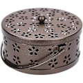 Miniatyrbillede 4 af 5: Klassisk Myggespiralholder Røg Røgelseholder Bærbar Censer Metal Tilbageflydende Røgelsebrænder Trækulsovn Med Håndtag Dæk Myggespiralboks Beholder