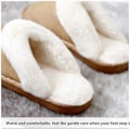 Miniatyrbillede 4 af 5: Dame og Herre Hjemmesko Fluffy Memory Foam Slip-on Hjemmesko med Anti-Skridsikker Sål Indendørs Udendørs, Khaki 38-39