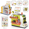 Miniatyrbilde 1 av 2: Lekesett for barn med simulert lyd og lys, vanndispenser, supermarked, kasseapparat, kaffemaskin og salgsdisk