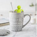 Miniatyrbillede 2 af 3: Te-infuser Sød Te-si  Til Løse Blade Finmasket Rustfrit Stål Te-kugle Brygger & Diffuser Med Silikonlåg Til Tekop & Kande