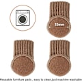 Miniatyrbild 4 av 5: Stickade Stolsbensöverdrag Elastiska Möbelstrumpor Set Trägolvskydd, Ljusbrun, 24-pack