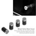 Miniatyrbilde 3 av 4: 4 stk Dekkventilhette i Karbonfiber Aluminiumlegering Svart Hvit Rutete Erstatning for Mini Hatch Cabrio