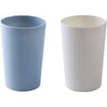 Enkel drickskopp, plastmugg för hemmet, tandborsthållare för par, stor kapacitet 300 ml (10 oz) mugg (blå och vit)