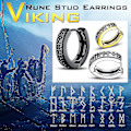 Miniatyrbillede 4 af 5: Norse Viking Rune Hoops Øreringe til Mænd og Kvinder 12mm Huggie Hoops AAA G