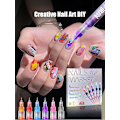 Miniatyrbild 3 av 5: Fine Tips 3D Nagelkonstpennor, 12 Färger 0,5 MM Nagellackspennor Nagelpunkt Graffiti Prickpenna för Hemsalong Snabb DIY Nagelkonst