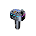 Pikkukuva 1 / 5: Bluetooth 5.0 Auton Sovitin, Qc3.0 Ja Pd 18w Usb C Auton Latauslaite, 9 Rgb Taustavala Auton Bluetooth-vastaanottimet, Fm-lähetin Auton Handsfree-puheluille, Siri