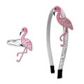 Pikkukuva 2 / 2: 2 kpl Flamingo Panta Kirjailtu Hiussarja Tytöille Päähineet Hiusneulat (Flamingo Hiukset ja Hiusneulat)