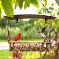 Pikkukuva 5 / 5: Metallinen riippuva lintulauta Ulkona Hummingbird-lintulauta Antikki pronssi Taottu rauta Monitoiminen lintulauta