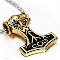 Miniatyrbillede 2 af 5: Smykker Rustfrit Stål Retro Charm Thors Hammer Amulett Mænds Vedhæng Med 55cm
