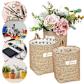 Miniatyrbilde 3 av 3: 6 stk. vegghengende oppbevaringsposer bomulls linstoff oppbevaringskurv organizer for dørvegg