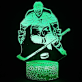 Miniatyrbillede 1 af 4: Hockey Spiller 3D Lampe Natlampe Med Fjernbetjening & Berøringskontrol, Flere Farver & Blinkende Tilstande Og Justerbar Lysstyrke -a05