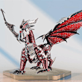 Miniatyrbild 2 av 3: Piececool 3D Metallpussel Svart Draken DIY Modellset Monteringssågsleksak Skrivbordsdekoration Present Vuxen Fjärrstyrd Robot