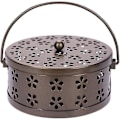 Miniatyrbillede 1 af 5: Klassisk Myggespiralholder Røg Røgelseholder Bærbar Censer Metal Tilbageflydende Røgelsebrænder Trækulsovn Med Håndtag Dæk Myggespiralboks Beholder