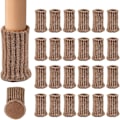 Miniatyrbild 1 av 5: Stickade Stolsbensöverdrag Elastiska Möbelstrumpor Set Trägolvskydd, Ljusbrun, 24-pack
