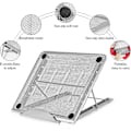 Miniatyrbild 3 av 3: Laptopstöd, Ventilerat Laptopstöd, Ergonomiskt Justerbart Standard Laptopstöd för Macbook Air Pro, PC, Ipad, Notebook, Surfplatta (7-14 tum) (silver)