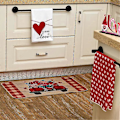 Miniatyrbild 4 av 5: Valentinsdag Kökshanddukar Set om 2, Kärlek Valentinsdag Diskhanddukar 3D-tryckta Handdukar(A)