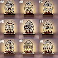 Miniatyrbillede 2 af 5: DIY Ægformet Ornament LED Påske Træ Ornament Glædelig Påske Dekorativ Gave Ornament Ferie Party Dekoration