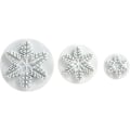 Miniatyrbilde 1 av 4: Snøflak Cookie Cutter Fondant 3-delt Cookie Cutters Ejektor Stempel Kakedekorasjon
