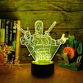 Miniatyrbillede 1 af 5: SBSG Deadpool 3D Natlampe Marvel Cool Hero Multifarvet Sort Base 7 Farver USB Touch & Fjernbetjening Bordlampe