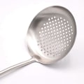 Miniatyrbillede 5 af 5: Skimmer Slev Med Langt Træhåndtag 304 Rustfrit Stål Redskaber Gave