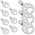 Miniatyrbillede 3 af 3: 10 stk. hule hundepote charms flade runde rustfri stål charms smykkevedhæng