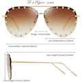 Miniatyrbillede 4 af 5: Heytea Nitide Solbriller til Kvinder Mode Nitide Aviator Solbriller Metalramme UV 400