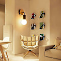 Miniatyrbillede 3 af 5: Moderne E27 Edison Vægslampe Samtids Metal Loft Led Træ Væglampe Type Væglamper til Sengen Hjem Cafe Bar Gang Spisestue Stue varm gul