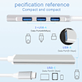 Miniatyrbild 2 av 3: Mini hub expansionsdock USB 3.0 HUB-splitter en-till-fyra USB-expansionsdock