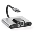 Pikkukuva 1 / 5: Type-C - Ethernet LAN -verkkoadapteri Hub USB C - 3,5 mm äänentoisto Nopea lataus Telakointiasema kannettavalle tietokoneelle matkapuhelimeen