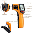 Miniatyrbillede 5 af 5: Laser Infrarød Termometer Pistol Digital Termometer -50-600c Laser Punkt Mad Pistol Professionel Kvalitet 2aaa Optager Inkluderet (gul)