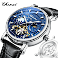 Miniatyrbild 1 av 2: Chenxi Xinghe Månefas Mekanisk Armbandsur för Män, Helt Automatisk, Luminous, Business Läderarmbandsur