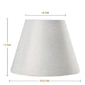 Miniatyrbillede 3 af 5: Lampe Skærm Hørstof Hvid Lampe Skærm Lille 5 Tommer Øverst Diameter X 9 Tommer Bund Diameter X 7 Tommer