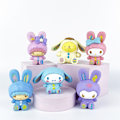 Miniatyrbillede 3 af 5: 6 siddende actionfigurer, gashapon-dukker, modelpynt