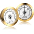 Miniatyrbillede 1 af 5: 2 Styk Hygrometer Analog Hygrometer Mekanisk Rund Hygrometer Fugtmåler til Skab Dåser, 2 Tommer (Guld)