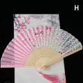 Miniatyrbillede 1 af 5: Style Fan Mønster Folde Folde Håndholdt Flower Fan Damer P H