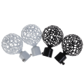 Miniatyrbild 3 av 5: 2st 22mm 28mm Dia Draperi Gardinstänger Järnändar Caps Finials Black 28mm