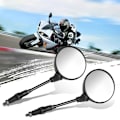 Miniatyrbillede 1 af 5: 1 Par Universal Folde Motorcykel Side Bakspejl 10mm Fo Black