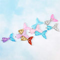 Miniatyrbillede 6 af 8: 10 stk. blandet glitter havfrue fiskehale harpiks DIY vedhæng passer til bh Multicolor