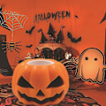 Miniatyrbild 3 av 5: Halloween Pumpkin Ghost Dekompressionsleksak Gummi Bouncy Ball K Random colors 2 PCS