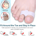 Miniatyrbillede 1 af 5: 2 STK Silikone Fod Finger Tå Separator Hallux Valgus Corrector 3.5*1.4cm