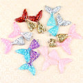 Miniatyrbillede 2 af 8: 10 stk. blandet glitter havfrue fiskehale harpiks DIY vedhæng passer til bh Multicolor