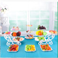 Miniatyrbild 2 av 5: 1/2 st Tårtställ Fat Cupcake Snacks Tallrikar Tre-lagers Crea F
