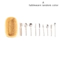 Pikkukuva 1 / 5: Nukkekodin minipöytäminipöytä + korilelu koristeeksi 1PC basket+9 Cutlery A