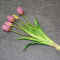 Miniatyrbillede 1 af 5: Luksus Silikone Real Touch Tulipaner Buket Dekorativ Kunstig Light purple