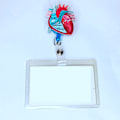 Miniatyrbild 1 av 8: Anatomisk hjärtdiagram Retractable Badge Reel med läder Ta Random model