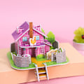 Miniatyrbild 4 av 8: 1Set DIY 3D-pusselkort Handgjorda husmodell barn Assemblin 11*9.8CM