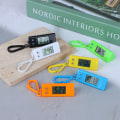Miniatyrbillede 2 af 8: Mini elektronisk trekantur Unisex Student Ur hængende nøgle Black